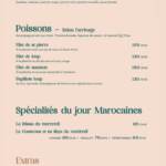 Menu Coco palm Casablanca